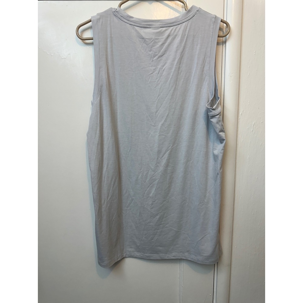 Athleta Womens Light Grey Sleeveless Muscle Tank Top Crew Neck Activewear Large - Picture 4 of 4